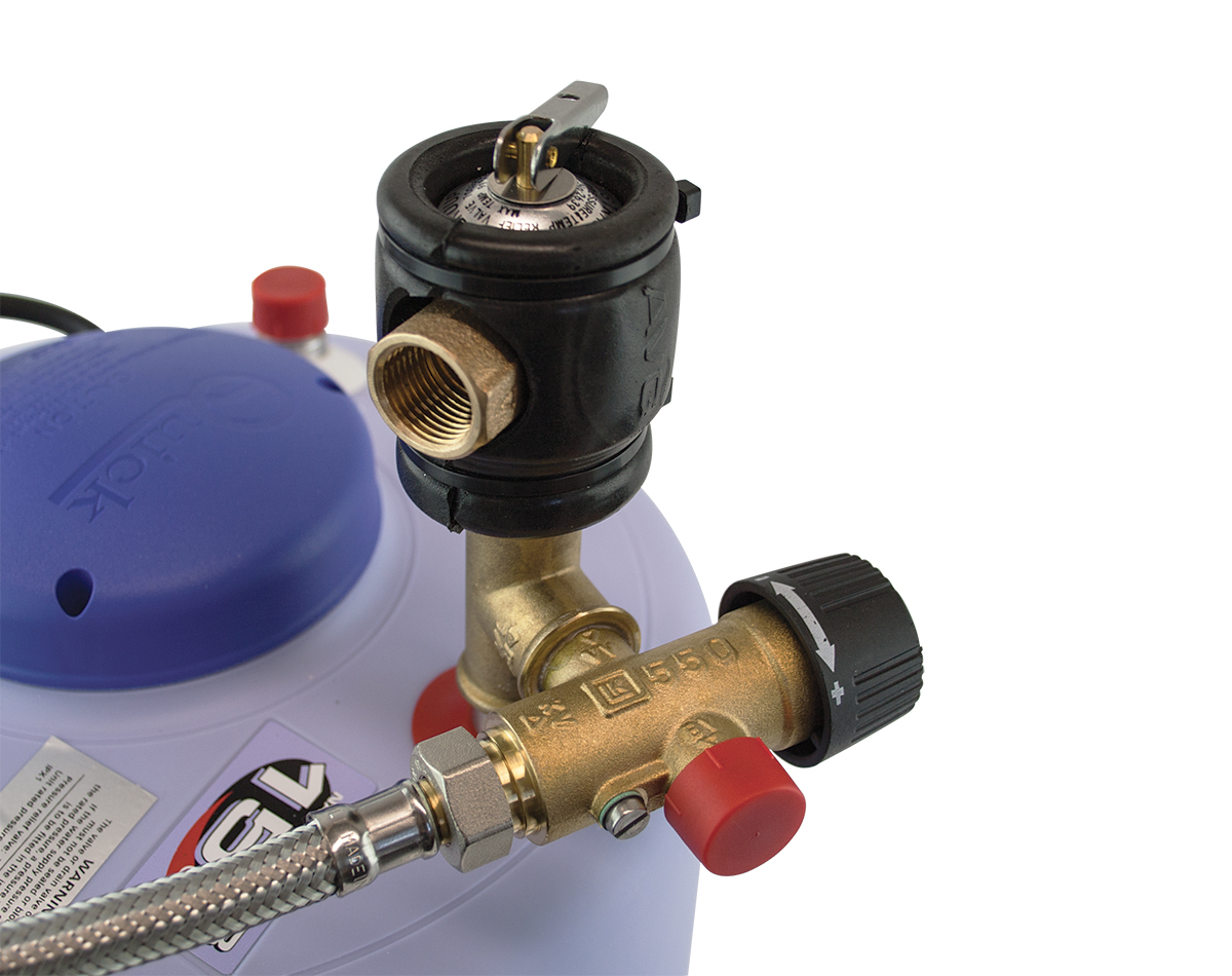 Australian compliant pressure/temperature relief valve and thermostatic mixing valve.