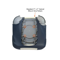 SS48 Padded Folding Boat Seat - Dark Blue/Off-White