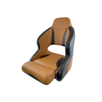 H52 Helmsman Flip-Up Boat Seat - Carbon Black with Red Stitching