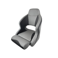 H52 Helmsman Flip-Up Boat Seat - Carbon Black with Red Stitching