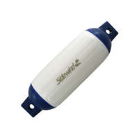 Boat Fender R20 White/Blue with Lanyard 507x140mm 3 Pack
