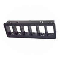 Rocker Switch Mounting Bracket Panel 6-gang Black