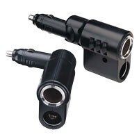 Cigarette Lighter Plug with Adjustable Twin Accessory Sockets and Lighter Fixture