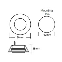 LED Interior Downlight White Casing 3W