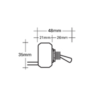Narva Sealed Metal Off/On Toggle Switch Pre-Wired
