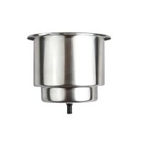 Polished Stainless Steel Drink Holder with Drain