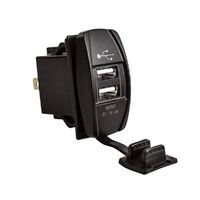 USB Dual Port Socket Rocker Switch Style 5V 4.8A