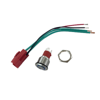 Stainless Steel Push Button Switch Ring LED (On)/Off Blue 12V 10A