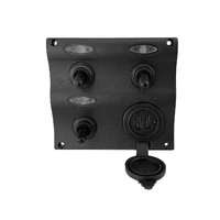 Water Resistant Wave Switch Panel 3 Gang with LEDs & Dual USB Charger