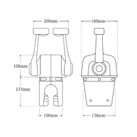 Ultraflex B74 Top Mount Engine Control Twin Lever