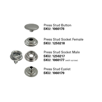 Press Stud Socket with Screw Male 10pk