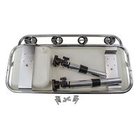 Bait Board Stainless Steel Frame with Sink and 4 Rod Holders