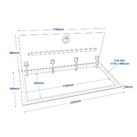 Bomar Aluminium Tread Plate Access Hatch with J-Hinges 1235x590mm