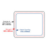 Bomar Commercial Grade Series Hatch Square 685 x 685mm