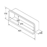 Storage Case White Plastic Horizontal Open 370x120x100mm