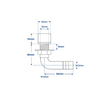 Fuel Tank Breather Vent Stainless Steel 90deg 16mm Hose