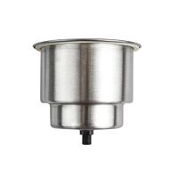 Brushed Stainless Steel Drink Holder with Drain