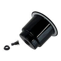Drink Holder Large Stainless Steel Powder Coated Black with Drain