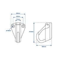Snap Hook Bulkhead Mount Stainless Steel 41mm