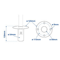 Replacement Base Plate suits 80kg Davit