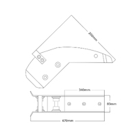 Bow Roller Stainless Steel for Delta Anchors (16-25kg) 670mm