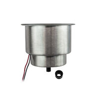 Drink Holder Stainless Steel with Blue LED Lights and Drain