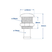 Breather Vent Straight Stainless Steel 19mm Hose