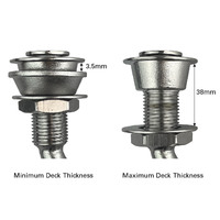 Fuel Tank Vent Breather Stainless Steel Recessed 90deg 16mm Hose