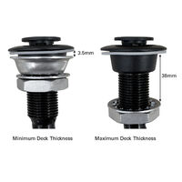 Fuel Tank Vent Breather Black Steel Recessed 90deg 16mm Hose