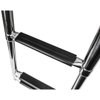 Replacement Ladder Tread Moulded Ribbed Nylon Black