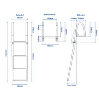 Above Platform Telescopic Folding Ladder with Hand Rails 4 Step