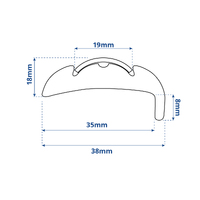 Gunwale Rub Rail Rigid Black PVC 38mm (B) with 19mm Stainless Steel Insert 3.65m