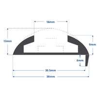 Gunwale Boat Trim Aluminium Extrusion 38mm x 3.65m