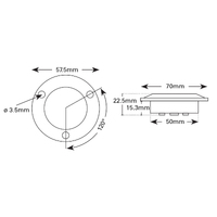 LED Interior Cabin White Light Round with White and Chrome Trim 12V