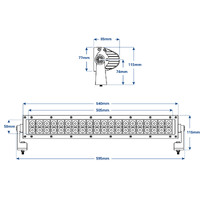 Straight LED Light Bar 595mm 9600Lm