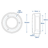 EuroLED115 Downlight White Light with Stainless Steel Rim 12/24v