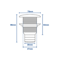 Skin Fitting Polypropylene 38mm 1-1/2'