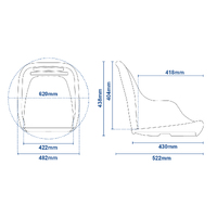 AD49R Moulded Boat Seat with Removable Grey Cushions
