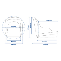 AD49 Moulded Boat Seat Mid Grey / Dark Grey