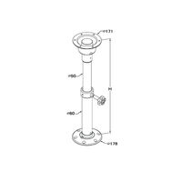 Table Pedestal Adjustable Height Black Anodised 500-700mm