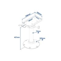 Seat Pedestal Fixed Height 457mm with Swivel and Slide Top 12inch Base