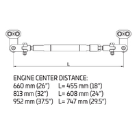 Tie Bar A95 Twin Outboard Application with Twin UC128-OBF or UC130-SVS Cylinders