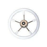 Steering Wheel V57W 5 Spoke Stainless Steel White 350mm