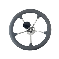 Steering Wheel Stainless Steel with Grey Grips 343mm
