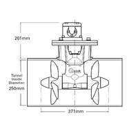 Quick BTQH250 Hydraulic Bow or Stern Thruster with Double Propellers for 18m - 22m Boats