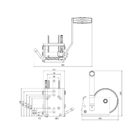 Atlantic Trailer Winch 500kg 3:1 without Cable