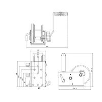 Atlantic Trailer Winch HD 1500kg 15:1/5:1/1:1 without Cable
