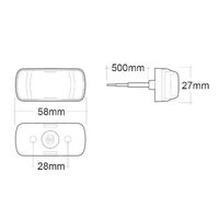 Narva Model 63 Side Marker LED Red/Amber 500mm Cable