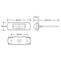 Narva Model 68 Side Marker LED Amber Chrome Cover 500m Cable