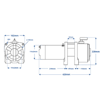 Sherpa Grunter Boat Trailer Winch 5500kg 12V